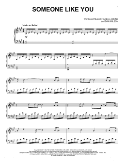 page one of Someone Like You (Piano Solo)