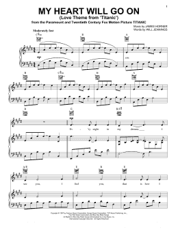 page one of My Heart Will Go On (Love Theme from Titanic) (Piano & Vocal)