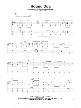 page one of Hound Dog (Solo Guitar)