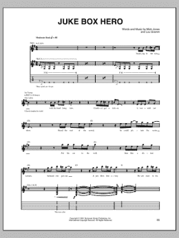 page one of Juke Box Hero (Guitar Tab)