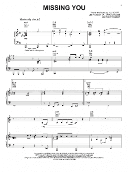 page one of Missing You (Piano, Vocal & Guitar Chords (Right-Hand Melody))