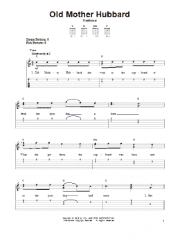 page one of Old Mother Hubbard (Easy Guitar Tab)