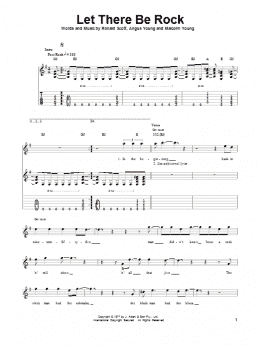 page one of Let There Be Rock (Guitar Tab (Single Guitar))