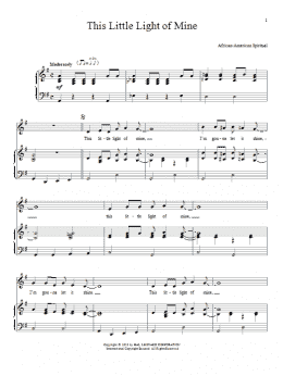 page one of This Little Light Of Mine (Piano & Vocal)