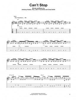 page one of Can't Stop (Guitar Tab (Single Guitar))