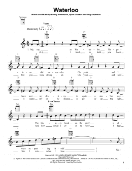 page one of Waterloo (Ukulele)