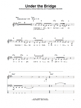 page one of Under The Bridge (Bass Guitar Tab)