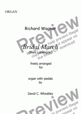 page one of Wagner - Bridal March (Lohengrin) for organ solo