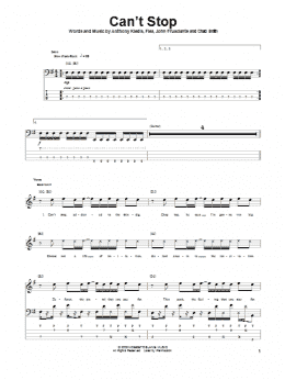 page one of Can't Stop (Bass Guitar Tab)