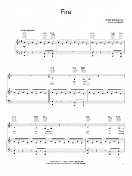 page one of Fire (Piano, Vocal & Guitar Chords (Right-Hand Melody))