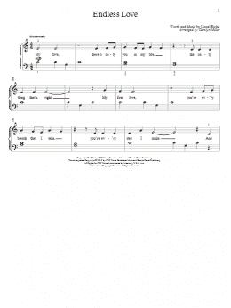 page one of Endless Love (Educational Piano)