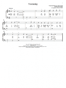 page one of Yesterday (Educational Piano)