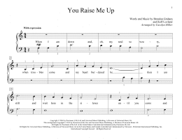 page one of You Raise Me Up (Educational Piano)