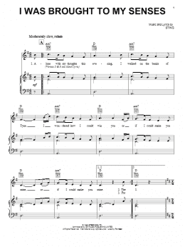 page one of I Was Brought To My Senses (Piano, Vocal & Guitar Chords (Right-Hand Melody))