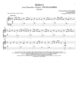 page one of Believe (from The Polar Express) (Piano Duet)