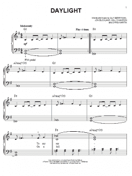 page one of Daylight (Easy Piano)