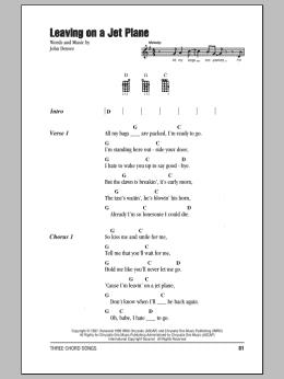 page one of Leaving On A Jet Plane (Ukulele Chords/Lyrics)