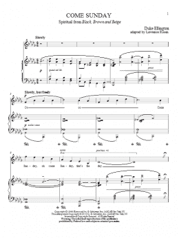 page one of Come Sunday (Piano & Vocal)