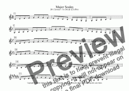 page one of Major/Minor Scales: Clarinet NO BREAK (E3-Bb4)