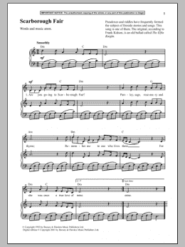 page one of Scarborough Fair (Piano & Vocal)