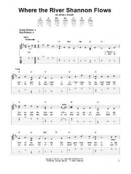 page one of Where The River Shannon Flows (Easy Guitar Tab)