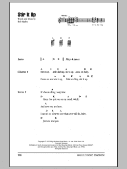 page one of Stir It Up (Ukulele Chords/Lyrics)