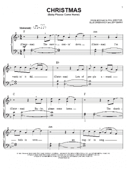 page one of Christmas (Baby Please Come Home) (Easy Piano)