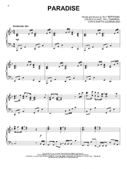 page one of Paradise (Piano Solo)