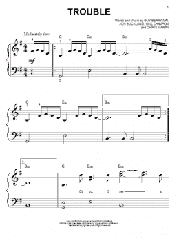 page one of Trouble (Big Note Piano)