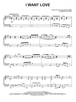 page one of I Want Love (Piano Solo)