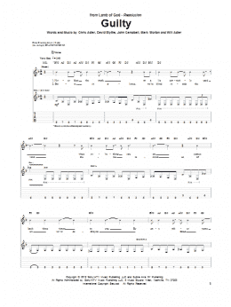 page one of Guilty (Guitar Tab)