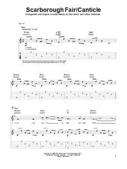 page one of Scarborough Fair/Canticle (Guitar Tab (Single Guitar))