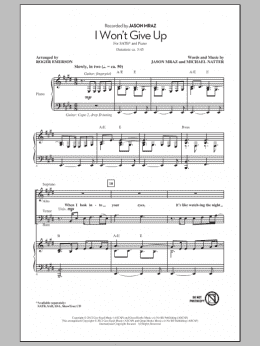 page one of I Won't Give Up (SATB Choir)