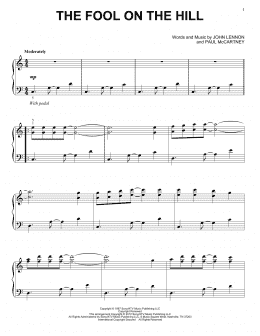 page one of The Fool On The Hill (Piano Solo)