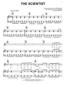 page one of The Scientist (Piano, Vocal & Guitar Chords (Right-Hand Melody))