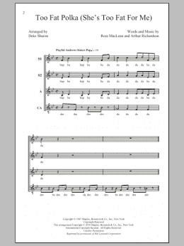 page one of Too Fat Polka (She's Too Fat For Me) (SSA Choir)