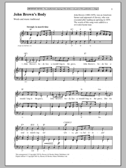 page one of John Brown's Body (Piano & Vocal)