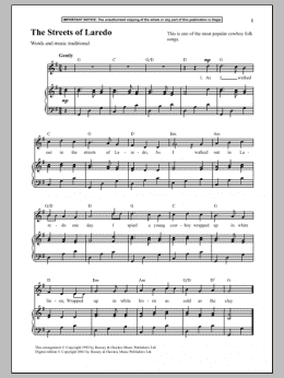 page one of The Streets Of Laredo (Piano & Vocal)