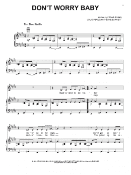 page one of Don't Worry Baby (Piano, Vocal & Guitar Chords (Right-Hand Melody))