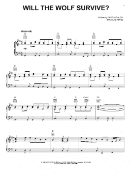 page one of Will The Wolf Survive? (Piano, Vocal & Guitar Chords (Right-Hand Melody))