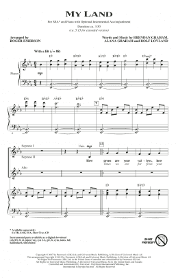 page one of My Land (arr. Roger Emerson) (SSA Choir)
