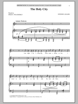 page one of The Holy City (Piano & Vocal)