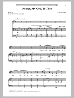 page one of Nearer, My God, To Thee (Piano & Vocal)