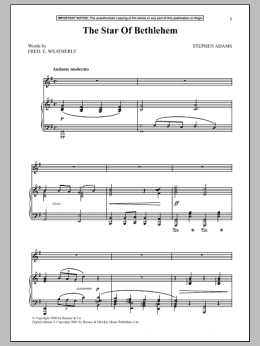 page one of The Star Of Bethlehem (Piano & Vocal)