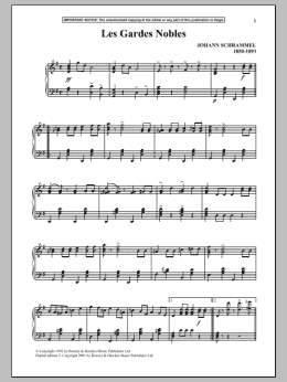 page one of Les Gardes Nobles (Piano Solo)