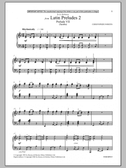page one of Prelude VII (Samba) (from Latin Preludes 2) (Piano Solo)