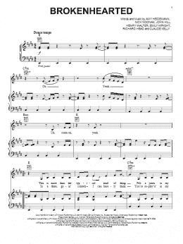 page one of Brokenhearted (Piano, Vocal & Guitar Chords (Right-Hand Melody))