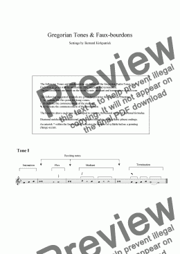 page one of Psalm Tones 1 - 8 and Faux Bourdon set- Download Sheet Music