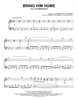 page one of Bring Him Home (from Les Miserables) (Piano Solo)