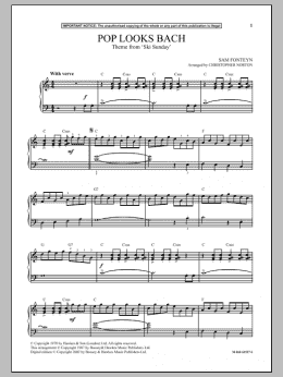 page one of Pop Looks Bach (Theme from Ski Sunday) (Piano Solo)